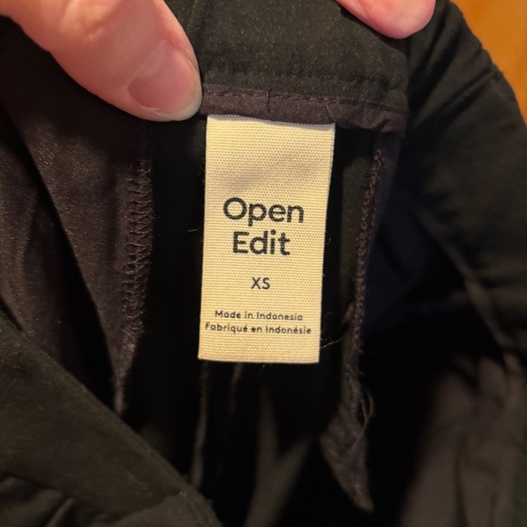 Nordstrom Open Edit High Waist Wide Leg Trousers in Black XS - Picture 4 of 6